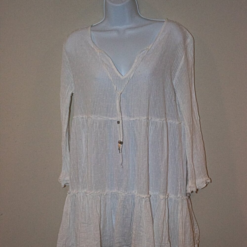 Blue Island Sheer Long Sleeve Beach Dress Size Small